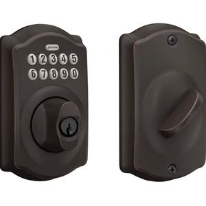 New Schlage BE365 V CAM716 BE365VCAM716 Camelot Trim Keypad Deadbolt Aged Bronze